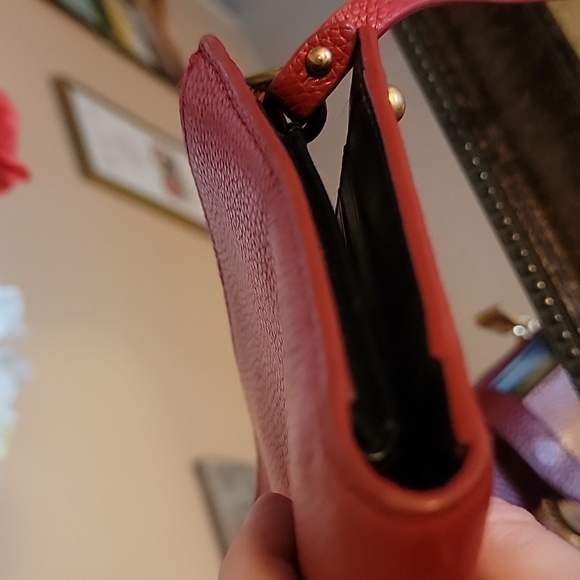 Rebecca Minkoff Red Leather Wallet Crossbody Bag - Picture 12 of 13